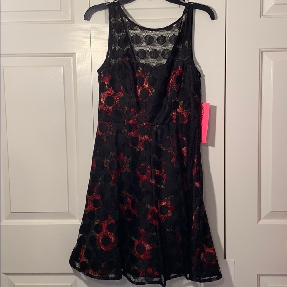 Betsey Johnson flower and polka dot dress